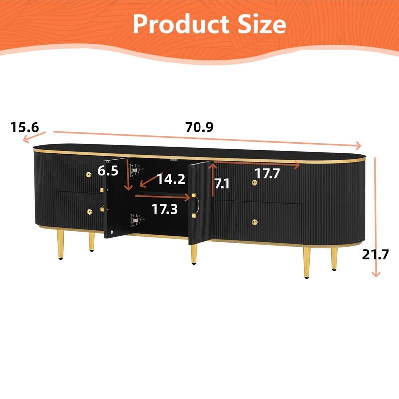 Modern TV Stand for TVs up to 80 Inches, Entertainment Center , Wood TV Console Table