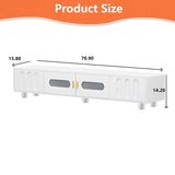Modern TV Stand for TVs up to 80 Inches, Entertainment Center with Glass Door, Wood TV Storage Cabinet