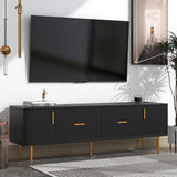 Modern TV Stand with 5 Champagne Legs - Durable