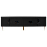 Modern TV Stand with 5 Champagne Legs - Durable