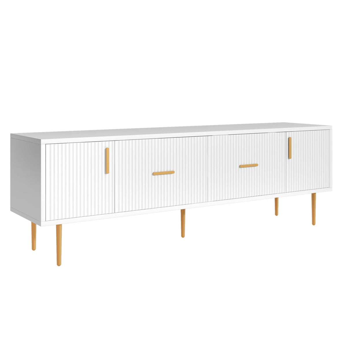 Modern TV Stand with 5 Champagne Legs - Durable