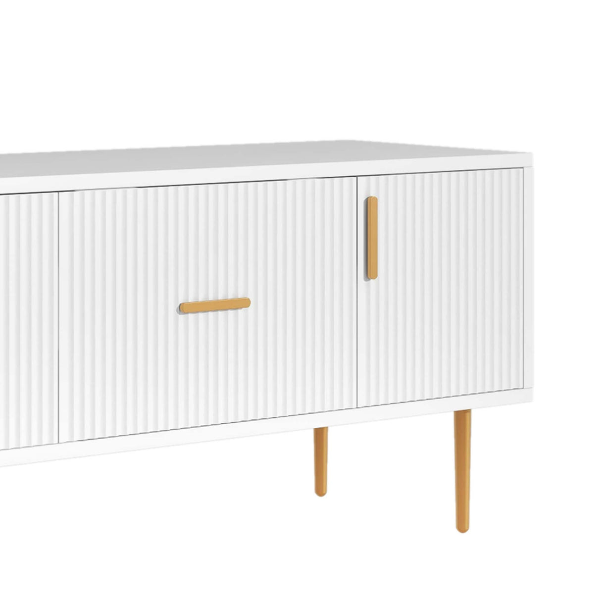 Modern TV Stand with 5 Champagne Legs - Durable