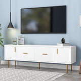 Modern TV Stand with 5 Champagne Legs - Durable