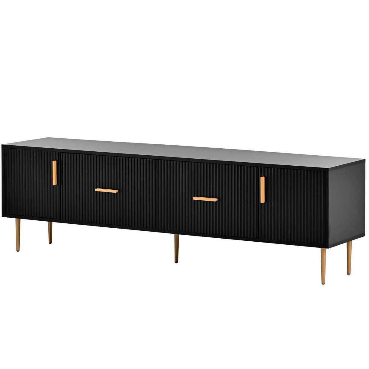 Modern TV Stand with 5 Champagne Legs - Durable