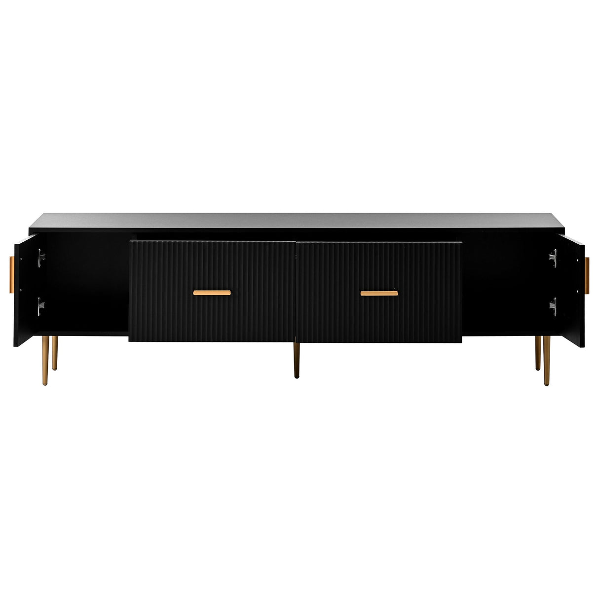 Modern TV Stand with 5 Champagne Legs - Durable