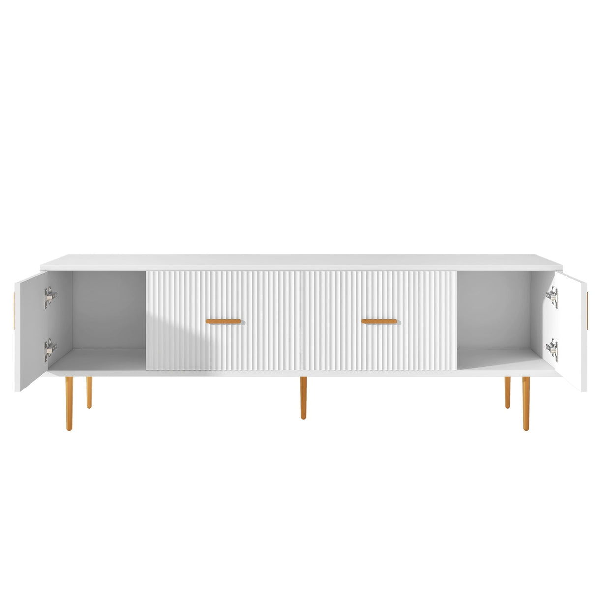 Modern TV Stand with 5 Champagne Legs - Durable