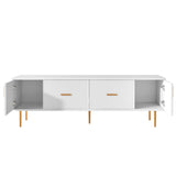 Modern TV Stand with 5 Champagne Legs - Durable