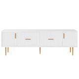 Modern TV Stand with 5 Champagne Legs - Durable