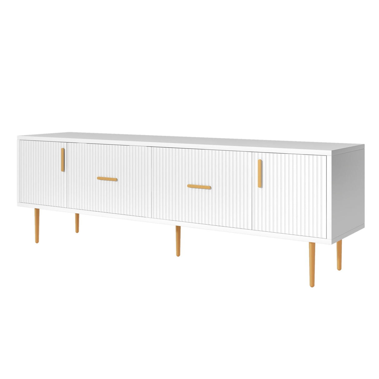 Modern TV Stand with 5 Champagne Legs - Durable