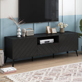 Modern TV Stand with Adjustable Shelves,1 Drawer and Open Shelf for 70 inch TV