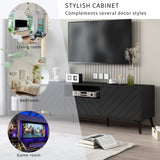 Modern TV Stand with Adjustable Shelves,1 Drawer and Open Shelf for 70 inch TV
