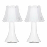 Modern Table Lamp Set of 2 with Acrylic Body, 11" High - White