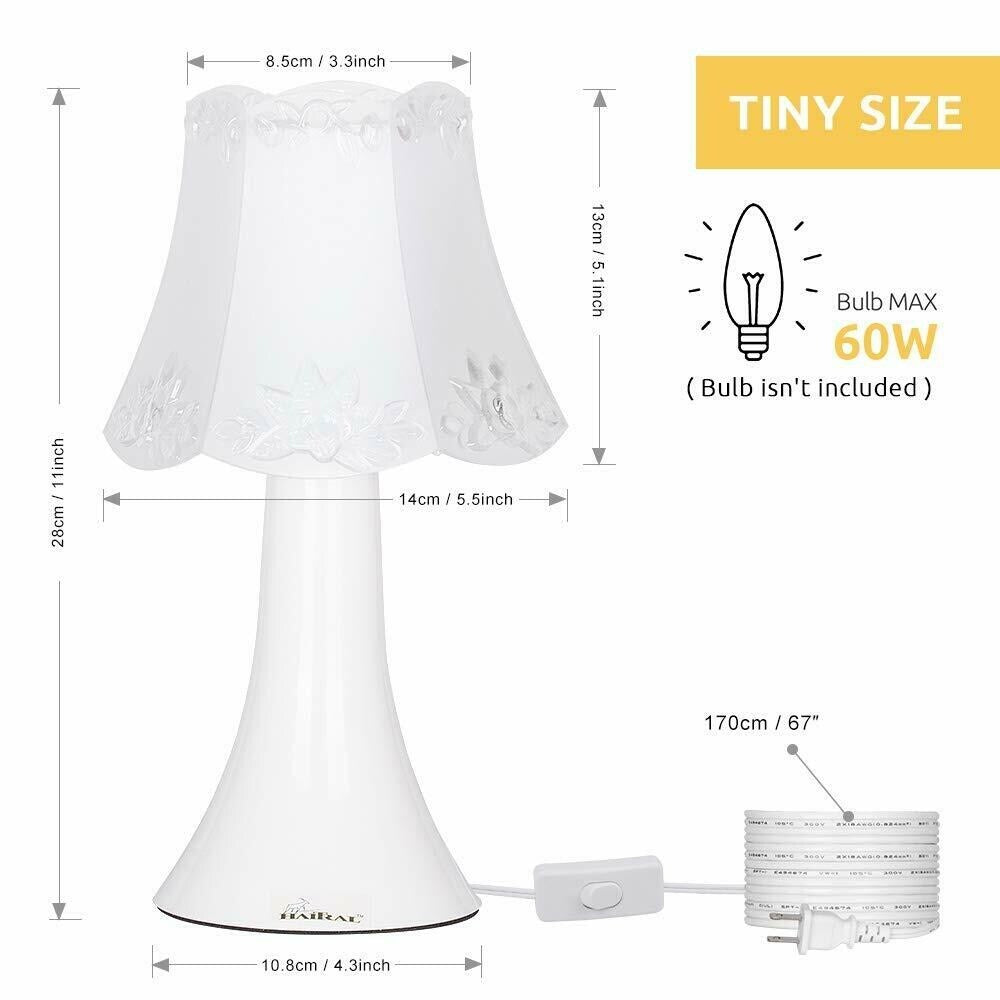 Modern Table Lamp Set of 2 with Acrylic Body, 11" High - White