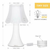 Modern Table Lamp Set of 2 with Acrylic Body, 11" High - White