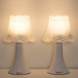 Modern Table Lamp Set of 2 with Acrylic Body, 11" High - White
