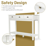 Modern Tall Entryway Table with 3 Drawers and 2 Tier Storage Shelves for Hallway and Living Room - 47" x 15.5" x 32" (L x W x H)