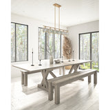 Modern Gold 6-Light Textured Glass Kitchen Island Pendant Lighting Fixture
