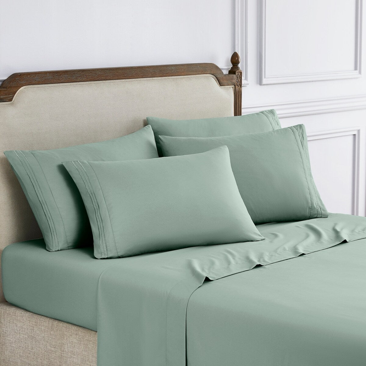 Modern Threads 6-Piece Bed Sheet Set - Ultra Soft Brushed Microfiber, Deep Pocket, Cool & Breathable, Fits 21" Mattress