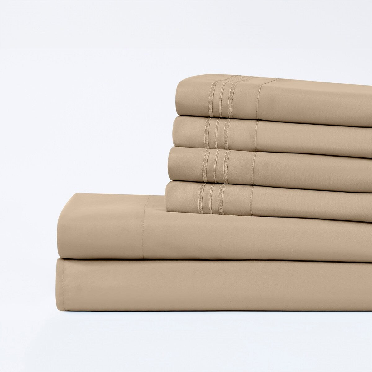 Modern Threads 6-Piece Bed Sheet Set - Ultra Soft Brushed Microfiber, Deep Pocket, Cool & Breathable, Fits 21" Mattress