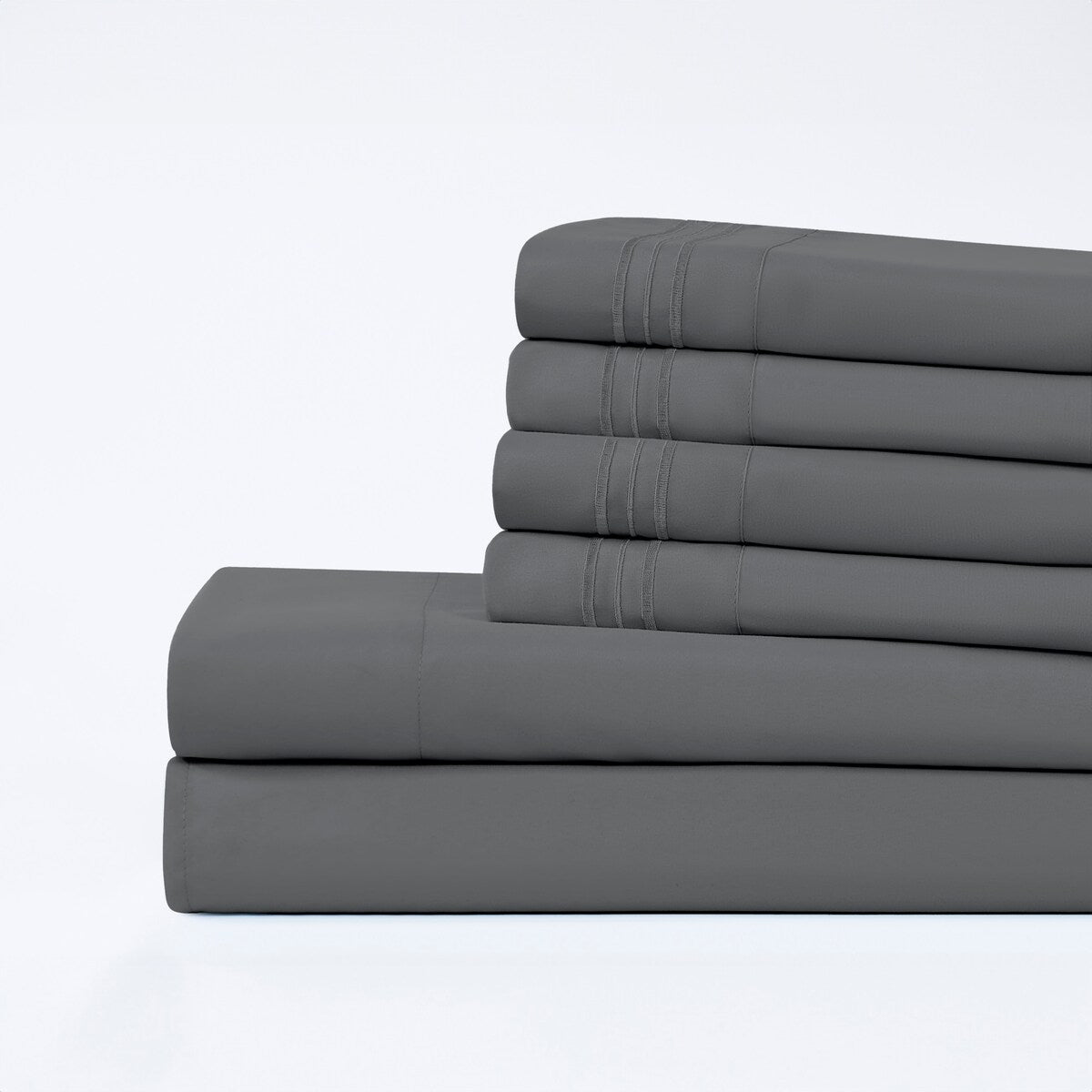 Modern Threads 6-Piece Bed Sheet Set - Ultra Soft Brushed Microfiber, Deep Pocket, Cool & Breathable, Fits 21" Mattress