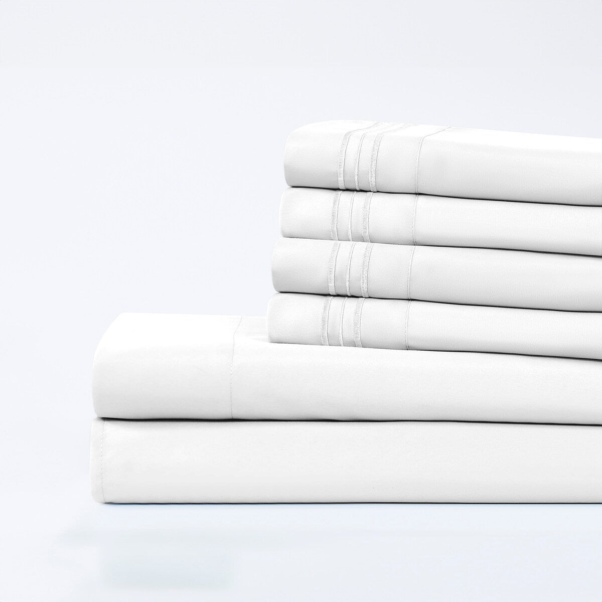 Modern Threads 6-Piece Bed Sheet Set - Ultra Soft Brushed Microfiber, Deep Pocket, Cool & Breathable, Fits 21" Mattress