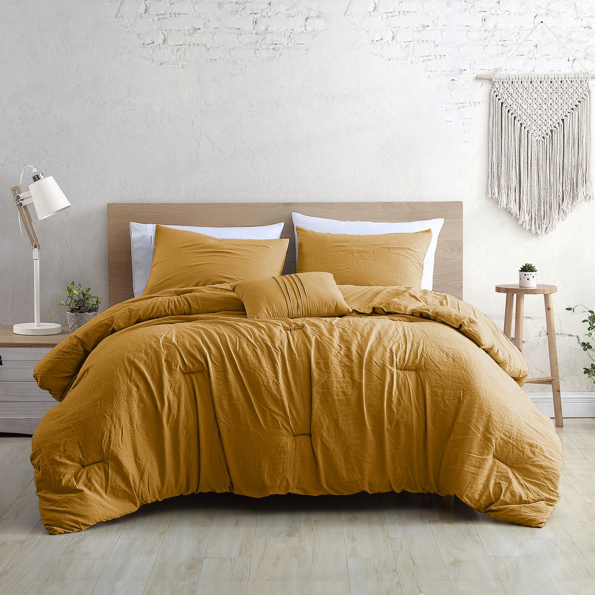 Modern Threads Braelyn 4-Piece Garment-Washed Comforter Set