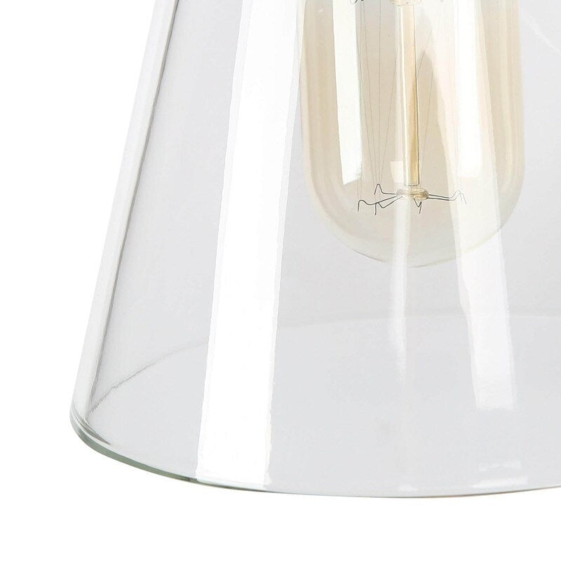 Modern 2-Light Black Gold Bathroom Vanity Light Clear Cone Glass Wall Sconces