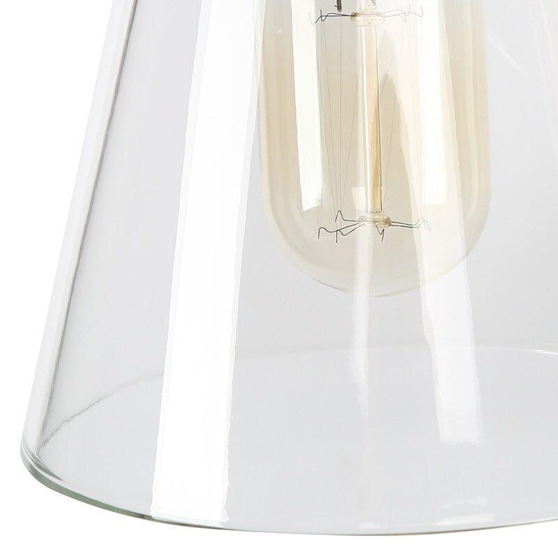 Modern 2-Light Black Gold Bathroom Vanity Light Clear Cone Glass Wall Sconces