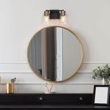 Modern 2-Light Black Gold Bathroom Vanity Light Clear Cone Glass Wall Sconces