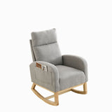 Modern Tufted Accent Rocking Chair, Upholstered Nursery Glider Rocker with High Backrest for Baby and Kids