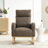 Modern Tufted Accent Rocking Chair, Upholstered Nursery Glider Rocker with High Backrest for Baby and Kids