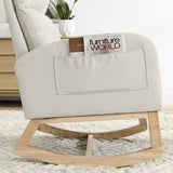 Modern Tufted Accent Rocking Chair, Upholstered Nursery Glider Rocker with High Backrest for Baby and Kids