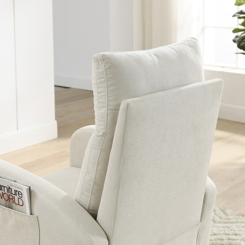 Modern Tufted Accent Rocking Chair, Upholstered Nursery Glider Rocker with High Backrest for Baby and Kids