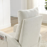 Modern Tufted Accent Rocking Chair, Upholstered Nursery Glider Rocker with High Backrest for Baby and Kids