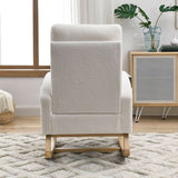 Modern Tufted Accent Rocking Chair, Upholstered Nursery Glider Rocker with High Backrest for Baby and Kids