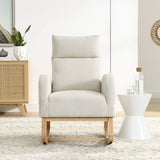 Modern Tufted Accent Rocking Chair, Upholstered Nursery Glider Rocker with High Backrest for Baby and Kids