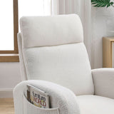 Modern Tufted Accent Rocking Chair, Upholstered Nursery Glider Rocker with High Backrest for Baby and Kids