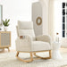 Modern Tufted Accent Rocking Chair, Upholstered Nursery Glider Rocker with High Backrest for Baby and Kids