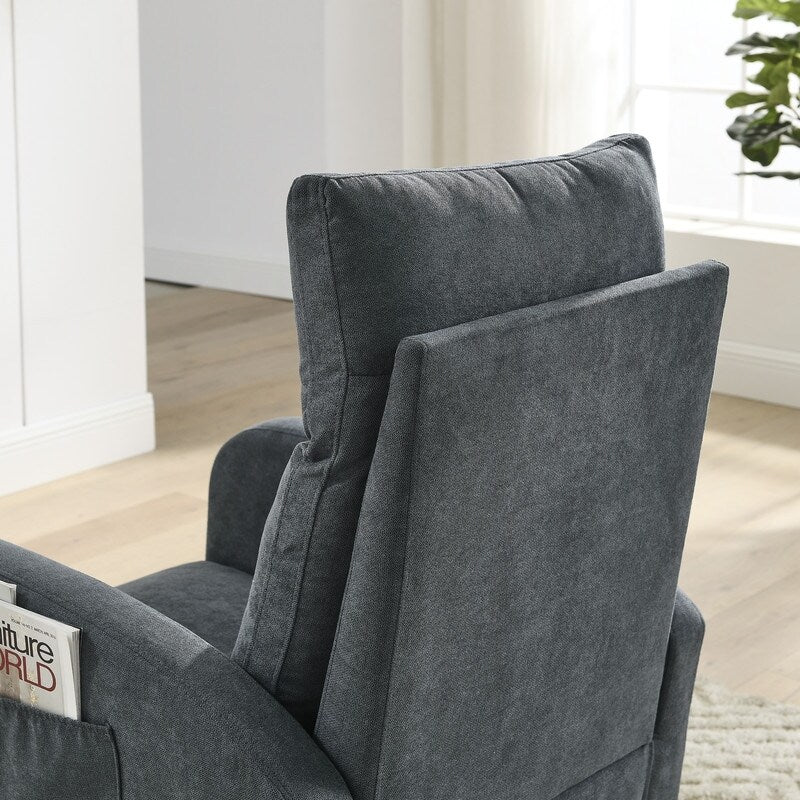 Modern Tufted Accent Rocking Chair, Upholstered Nursery Glider Rocker with High Backrest for Baby and Kids