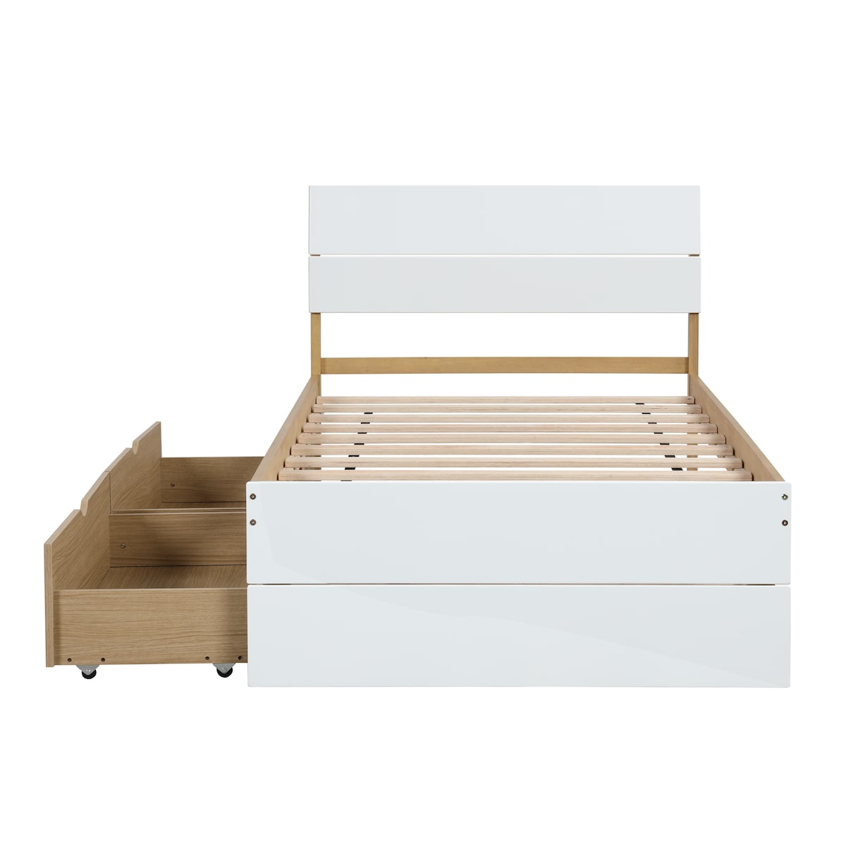 Modern Twin Bed Frame With 2 Drawers