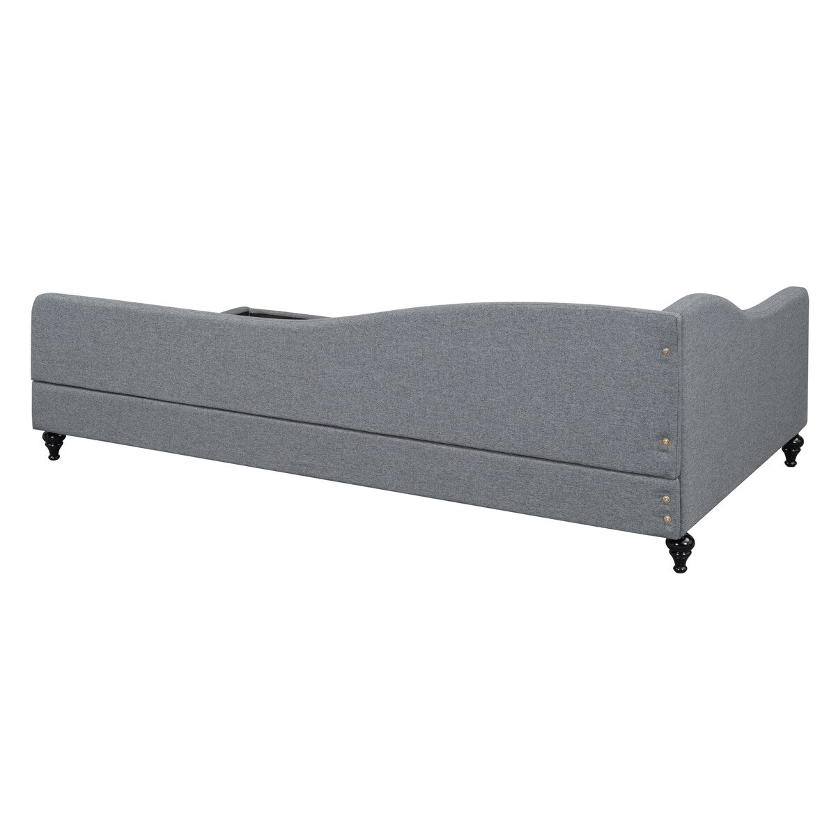 Modern Twin Size L-Shaped Linen Daybed with Solid Wood Legs,Multi-scene Use