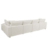 Modern U-Shape Sectional Sofa, 2 Large Chaise with Removable Ottomans