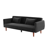 Modern Upholstered 3-Seater Adjustable Backrest Sofa Bed