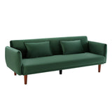 Modern Upholstered 3-Seater Adjustable Backrest Sofa Bed