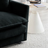 Modern Upholstered Accent Chair Single Sofa Armchair Living Room Chair with 1 Toss Pillow and Deep Seat