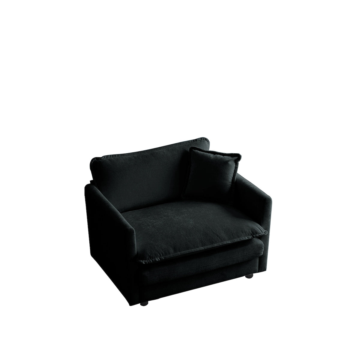 Modern Upholstered Accent Chair Single Sofa Armchair Living Room Chair with 1 Toss Pillow and Deep Seat