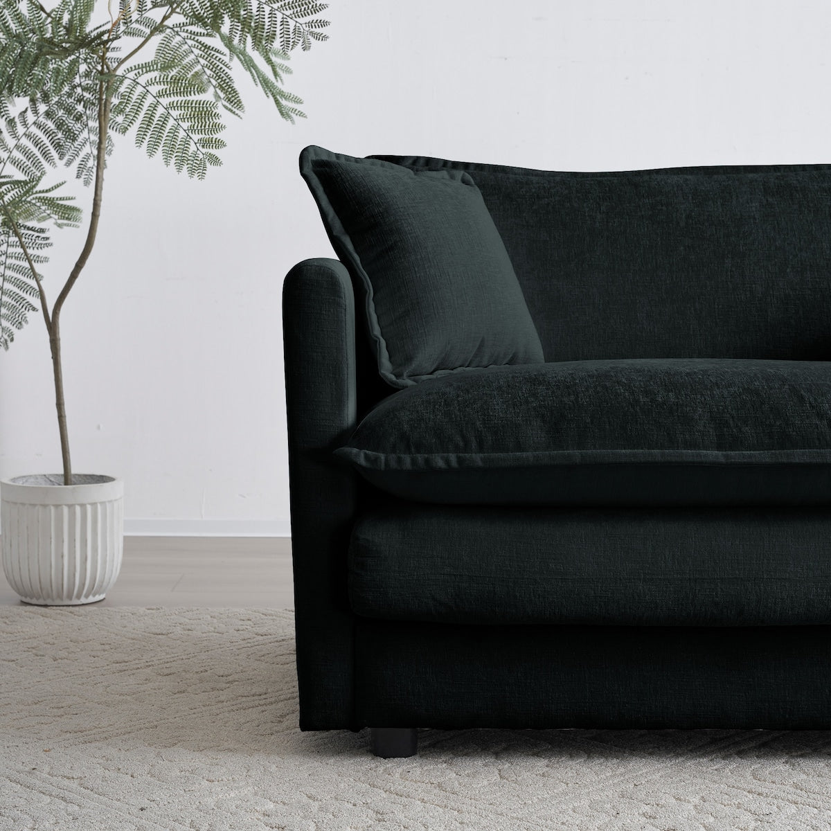 Modern Upholstered Accent Chair Single Sofa Armchair Living Room Chair with 1 Toss Pillow and Deep Seat
