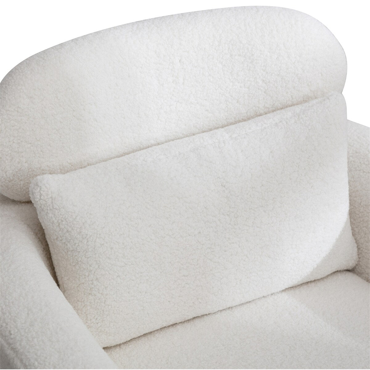 Modern Upholstered Accent Chair with Gold Metal Leg and Throw Pillow