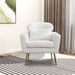 Modern Upholstered Accent Chair with Gold Metal Leg and Throw Pillow