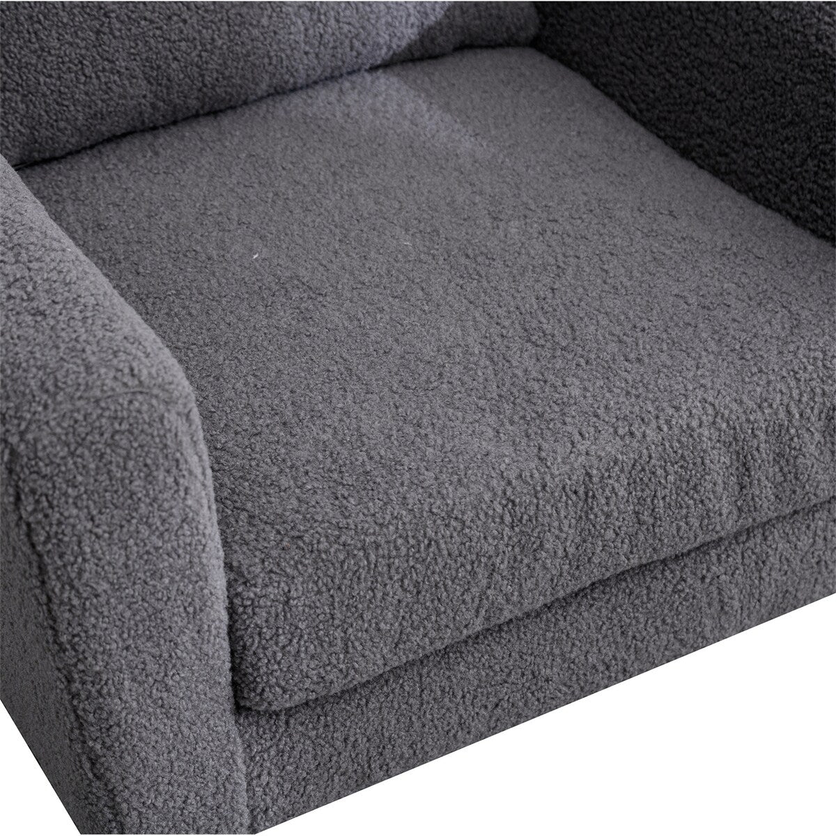 Modern Upholstered Accent Chair with Gold Metal Leg and Throw Pillow